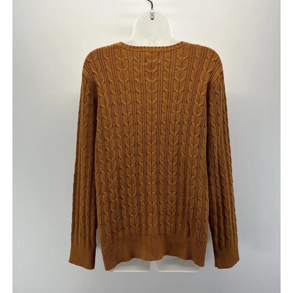 NWT St. Johns Bay Women's Cable Knit Brown Cotton Knit Sweater in Size XXL - Picture 5 of 7